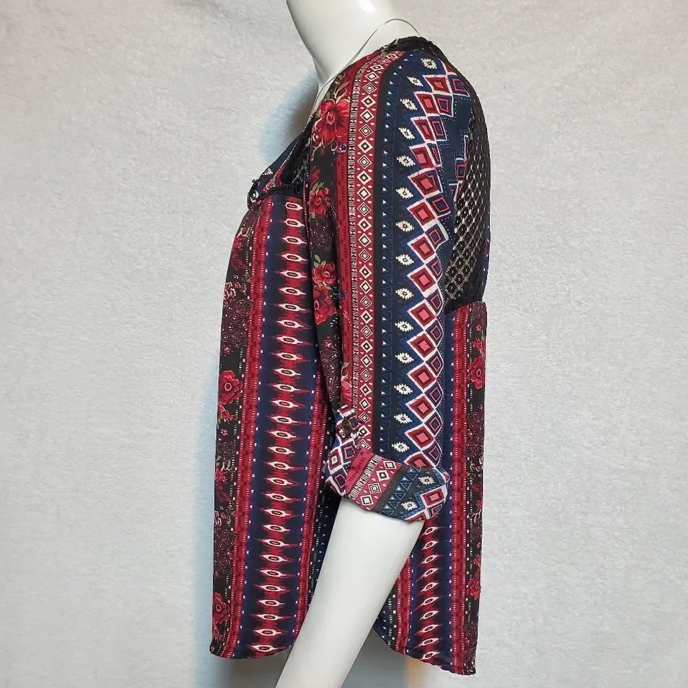 Rewind Patterned Top with Lace (S) - Picture 3 of 6